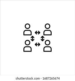ilustración vectorial de icono de distanciamiento social