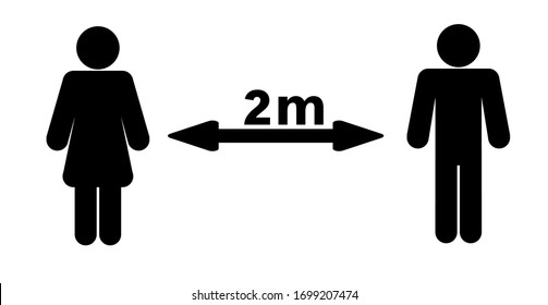 Social Distancing Icon Vector Illustration