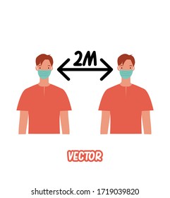 Social Distancing Icon Vector Illustration