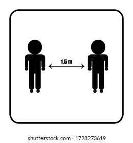 icono de distanciamiento social. vector, ilustración