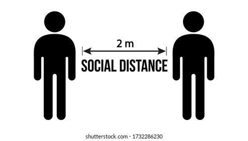 Social Distancing Icon Vector Illustration covid - 19 virus