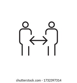 Social distancing icon vector illustration