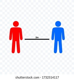 Social Distancing Icon Vector Illustration. Editable color.