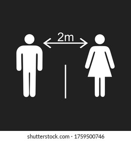 Social Distancing Icon Vector Illustration. Editable icon. color editable.