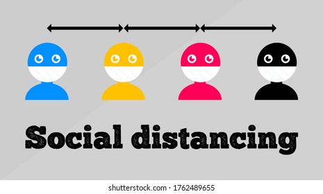 Social distancing icon. Vector illustration