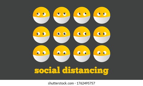 Icono de distanciamiento social. Ilustración vectorial.