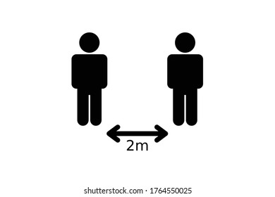 Social Distancing Icon Vector Illustration