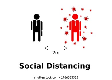 Social Distancing Icon Vector Illustration