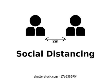 Social Distancing Icon Vector Illustration