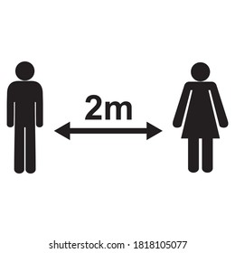 Social distancing icon vector illustration symbol