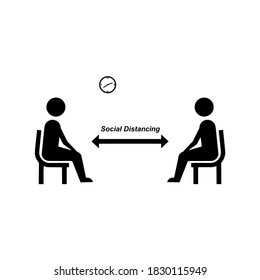 social distancing icon vector illustration logo template