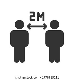 Ilustración de vectores de iconos de distanciamiento social 