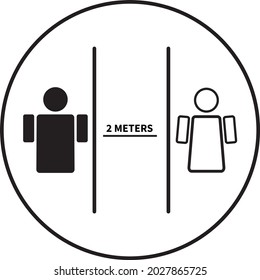 Social Distancing Icon Vector Illustration