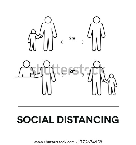 Social distancing icon. Vector illustration