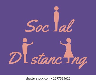 Social Distancing Icon. Vector Image.