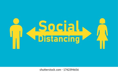 Social Distancing Icon. Vector Image.