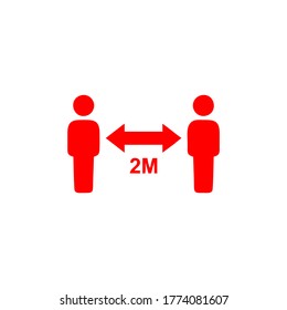 Social Distancing Icon. Vector Image.
