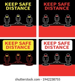 Icono de distanciamiento social. Imagen vectorial.