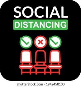 Social Distancing Icon. Vector Image.