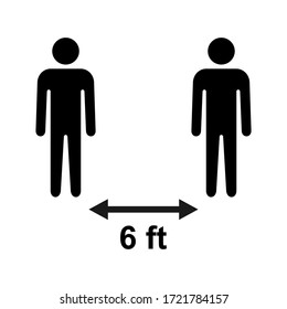 Social distancing icon vector. Keeping Distance and Self Quarantine. Keep distance sign. Quarantine measures sign. Coronavirus.