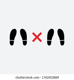 Ilustración del logotipo del vector de icono de distanciamiento social