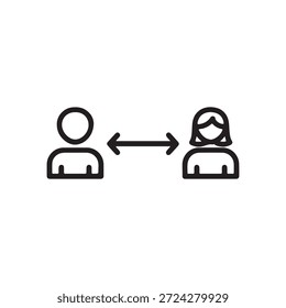 Social distancing icon vector logo illustration
