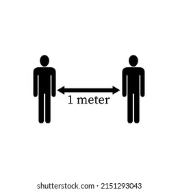 social distancing icon vector. prevent the spread of the corona virus, limit the queue distance