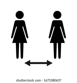 Social distancing icon vector. Social Distancing and Self Quarantine. Quarantine measures sign. Coronavirus. 
