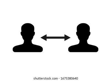 Social distancing icon vector. Social Distancing and Self Quarantine. Quarantine measures sign. Coronavirus. 
