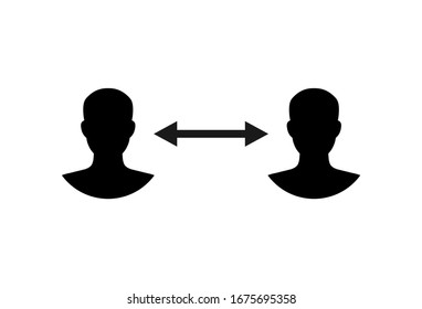 Social distancing icon vector. Social Distancing and Self Quarantine. Quarantine measures sign. Coronavirus. 
