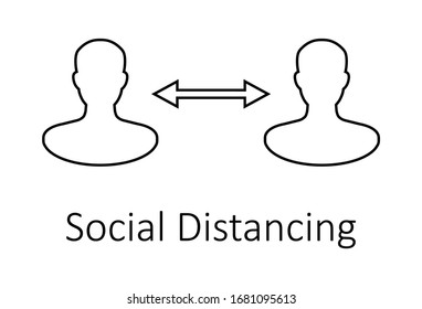 Social distancing icon vector. Social Distancing and Self Quarantine. Quarantine measures sign. Coronavirus. 