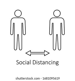 Icono de distanciamiento social vector. Distancia social y cuarentena personal. Signo de medidas de cuarentena.Coronavirus. 