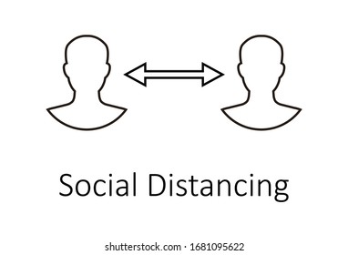 Social distancing icon vector. Social Distancing and Self Quarantine. Quarantine measures sign. Coronavirus. 