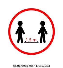 Social distancing icon vector. Social Distancing and Self Quarantine. Quarantine measures sign. Coronavirus.