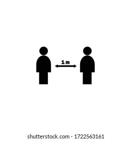 Social distancing icon vector. Social Distancing and Self Quarantine. Quarantine measures sign. Coronavirus.