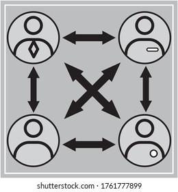 Social distancing icon vector. Social Distancing and Self Quarantine.