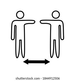 Social distancing icon vector. Social Distancing and Self Quarantine. Quarantine measures sign. Coronavirus.