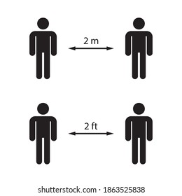 Social distancing icon vector. Social Distancing and Self Quarantine. Quarantine measures sign. Coronavirus.