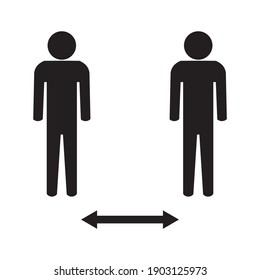 Social distancing icon vector. Social Distancing and Self Quarantine