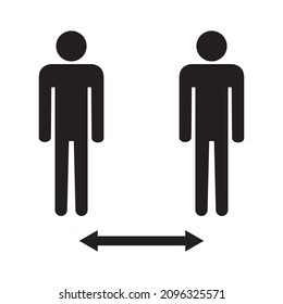 Social distancing icon vector. Social Distancing and Self Quarantine