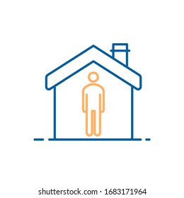 social distancing icon. Vector thin line illustration for concepts of distance keep in public for protection in pandemics like covid-19 coronavirus outbreak. Not allowing outbreak virus spreading. Peo