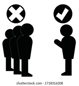 Social Distancing Icon Vector white background