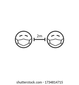 Social distancing icon vector.Protective measure against the coronavirus.