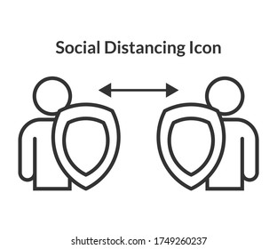 social distancing icons. maintain a safe distance to prevent the spread of COVID-19. vector illustration.
