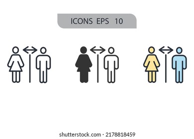 Social distancing icons  symbol vector elements for infographic web