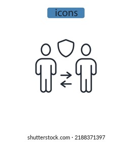 Social distancing icons  symbol vector elements for infographic web