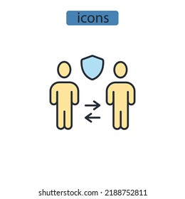 Symbole für soziale Distanzierung, Symbol, Vektorelemente für Infografik-Web