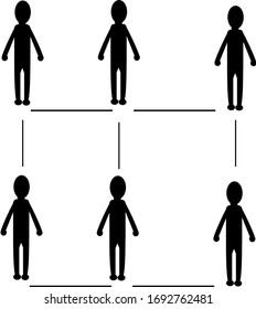 Social distancing illustration