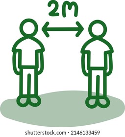 Social distancing, illustration, vector on a white background.