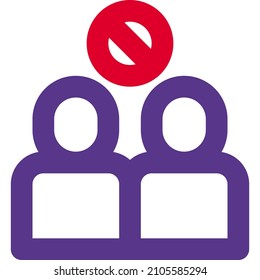 Social distancing imposed on a large gathering in public places icon